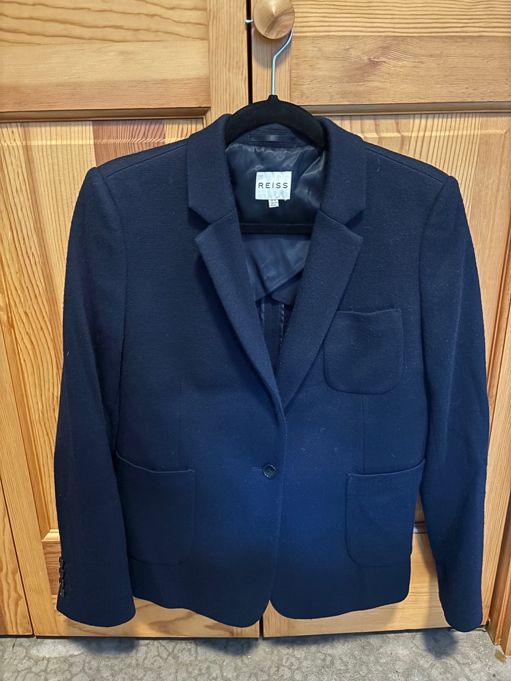 Reiss Navy Single-Button Tailored Blazer